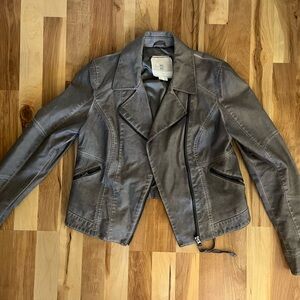Hei Hei Gray Leather Jacket